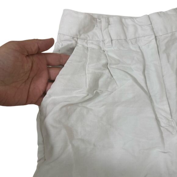 Wilfred Aritzia White Linen Blend Shorts Size 4 High Waist Tencel Casual Summer - Picture 6 of 7